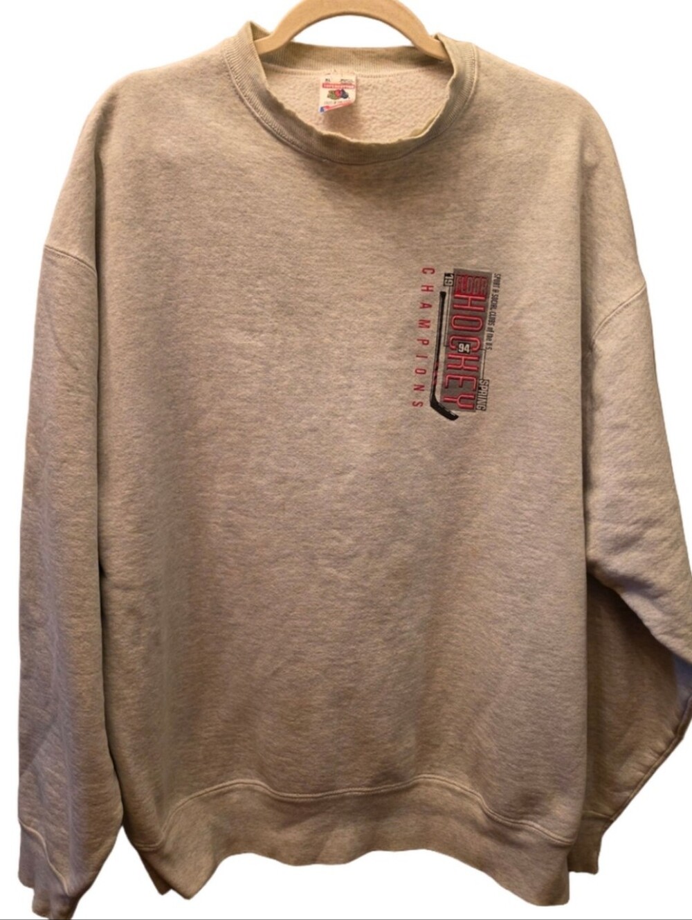 Vintage 1994 Hockey Champions Sweatshirt Fruit of the Loom USA XL 90s